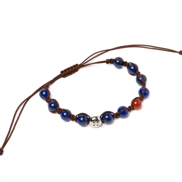 Barbarulo Napoli Armband „Brown Love" Mit Farbigen Steinen Und Knopf Aus Sterlingsilber* Manschettenknöpfe Und Schmuck