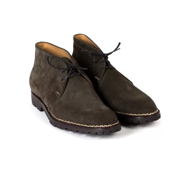 Saint Crispin's Bootstee „Chukka Vibram-Norvegese" Aus Dunkelgrunem Rauleder Pur* Mto