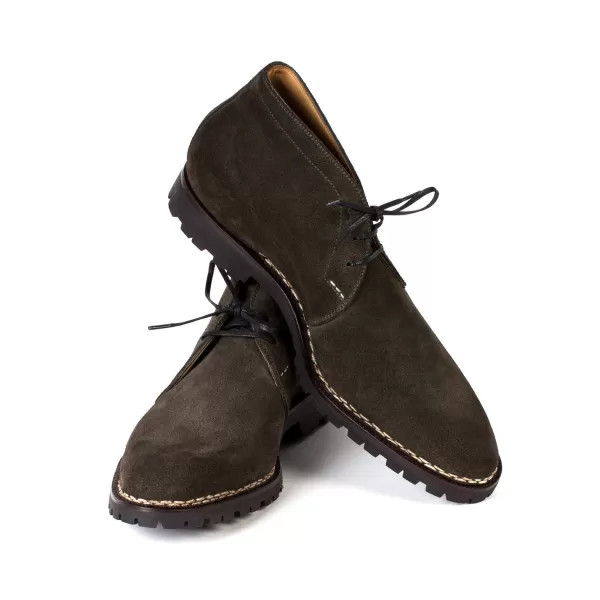 Saint Crispin's Bootstee „Chukka Vibram-Norvegese" Aus Dunkelgrunem Rauleder Pur* Mto