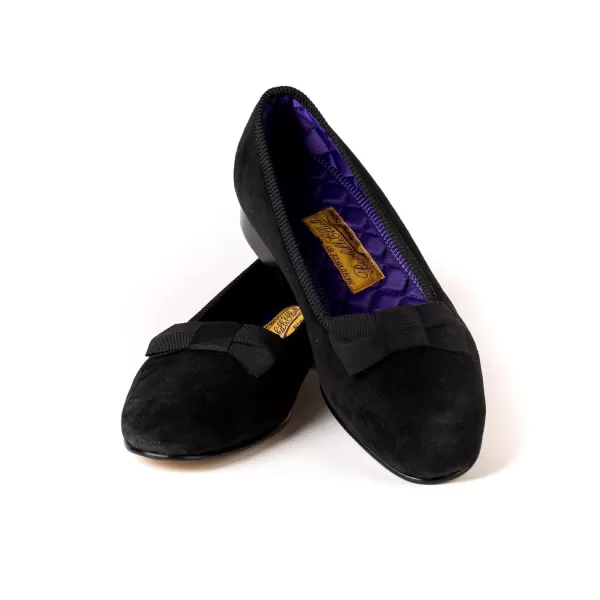 Bowhill u0026 Elliott Bowhill & Elliot X Mj: Schwarze Schuhe „Opera Pump" Aus Wildleder Mit Lea* S