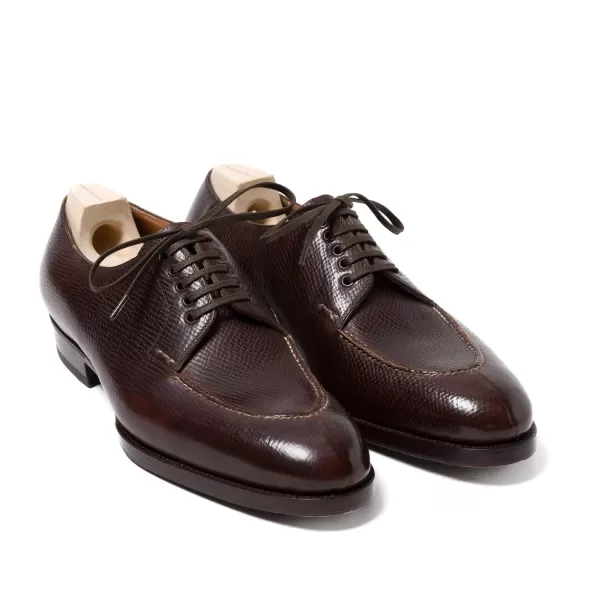 Saint Crispin's Derby „Split Toe Apron" Aus Dunkelbraunem, Genarbtem Kalbsleder Pure Han* Mto