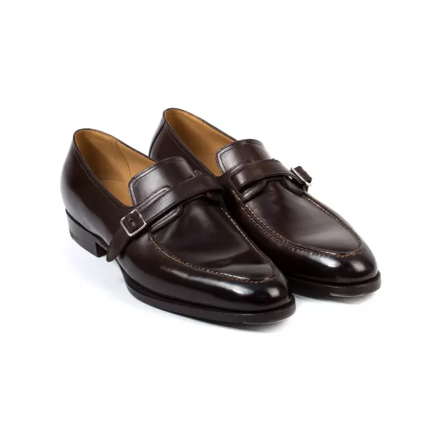 Saint Crispin's Eleganter Loafer „Buckle" Aus Dunkelbraunem Kalbsleder Reine Handarbeit* Mto