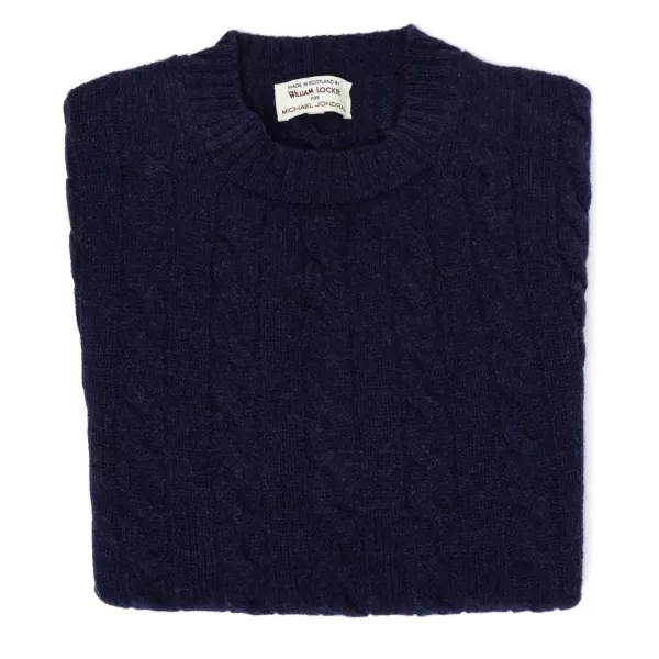 William Lockie Exklusiv Bei Mj: Pullover „Crew Cable-Rib" Aus Reinem Geelong* Strickwaren