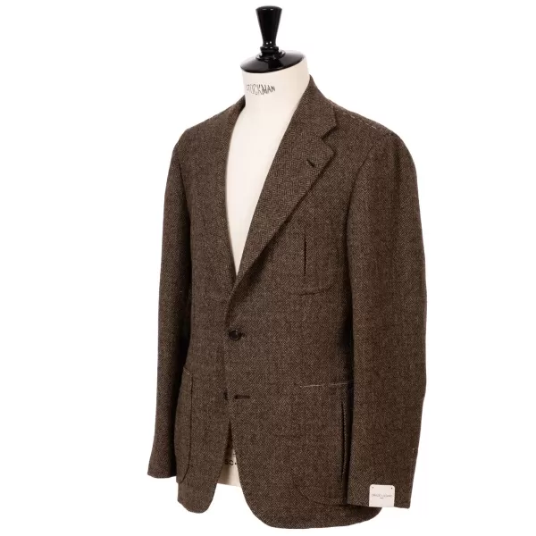 Orazio Luciano Exklusiv Fur Michael Jondral: Braune Jacke „Diamond Tweed" Aus* Anzugjacke