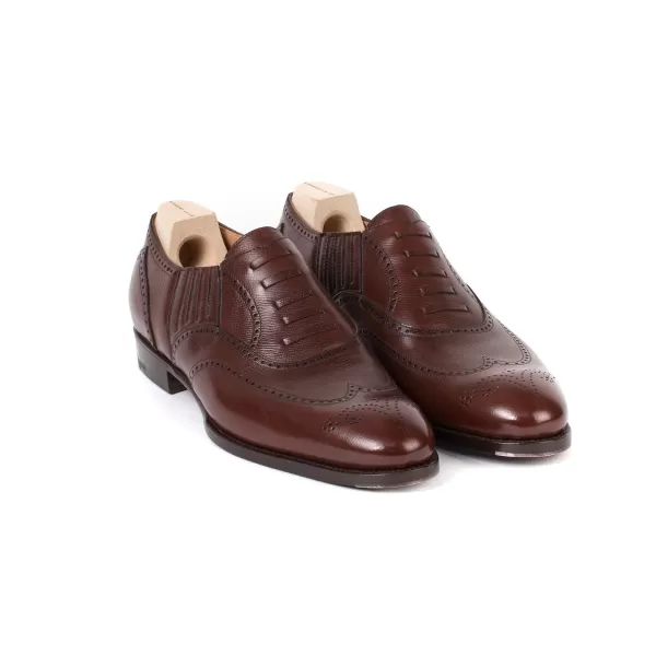 Saint Crispin's Fake-Brogue „Stretched Lazy Man" Aus Kastanienbraun Genarbtem Kalbsled* Mto