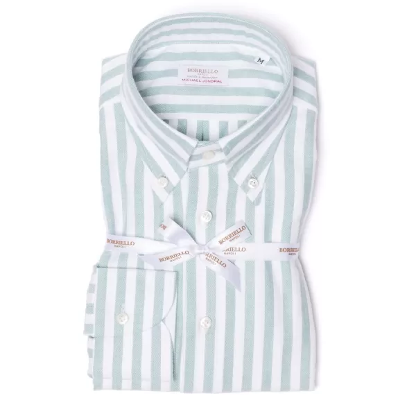 Borriello Gestreiftes Sportshirt Aus Reiner Baumwolle „New Ivy-League" Linea Passion* Freizeithemden