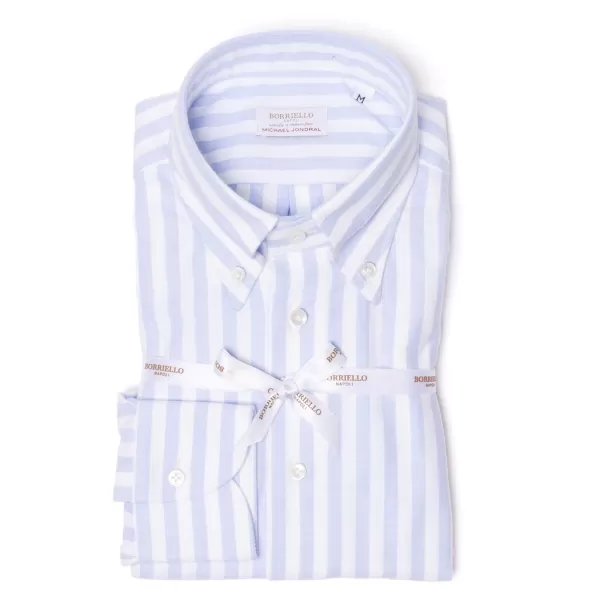 Borriello Gestreiftes Sportshirt Aus Reiner Baumwolle „New Ivy-League" Linea Passion* Freizeithemden