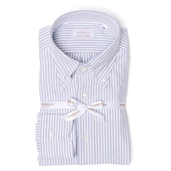 Borriello Gestreiftes Sportshirt Aus Reiner Baumwolle „New Ivy-League" Linea Passion* Freizeithemden