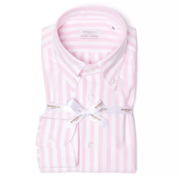 Borriello Gestreiftes Sportshirt Aus Reiner Baumwolle „New Ivy-League" Linea Passion* Freizeithemden