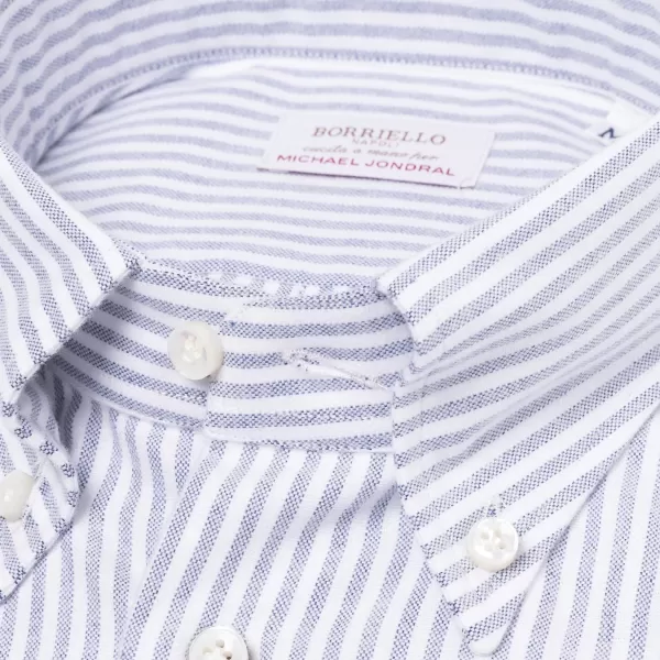 Borriello Gestreiftes Sportshirt Aus Reiner Baumwolle „New Ivy-League" Linea Passion* Freizeithemden