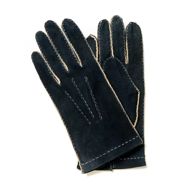 Thomas Riemer Wien Handschuhe „Offizier" Aus Blauem Hirschleder* Handschuhe