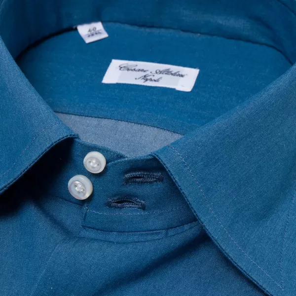Cesare Attolini Hemd „Denim Sartoriale" Aus Feinem Baumwolltwill Von Alumo Collo Marco* Hemden
