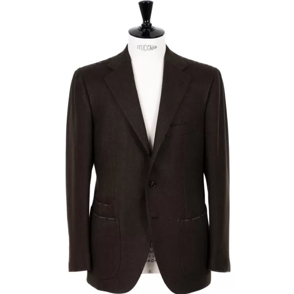 Cesare Attolini Jacke „Green Herringbone Gent" Aus Reiner Merinowolle Von Fox Brothe* Anzugjacke