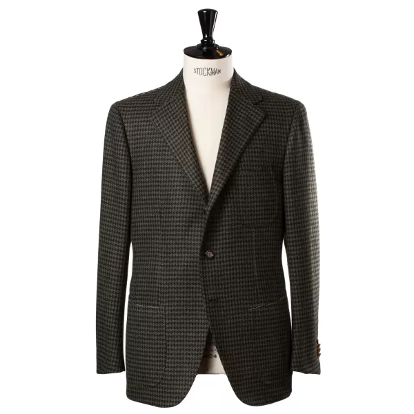 Cesare Attolini Jacke „Houndstooth" Aus Reiner Merinowolle Von Fox Brother'S Pure* Anzugjacke