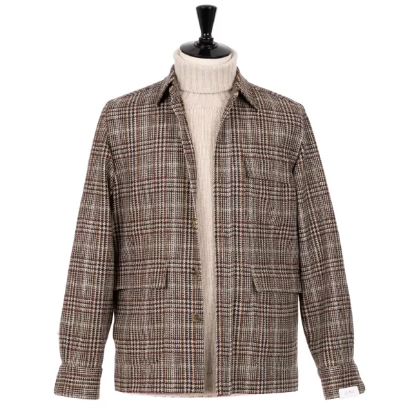 De Petrillo Karierte Sportjacke „Shirt Pocket" Aus Reiner Wolle Von Fe* Teba + Hemdjacken