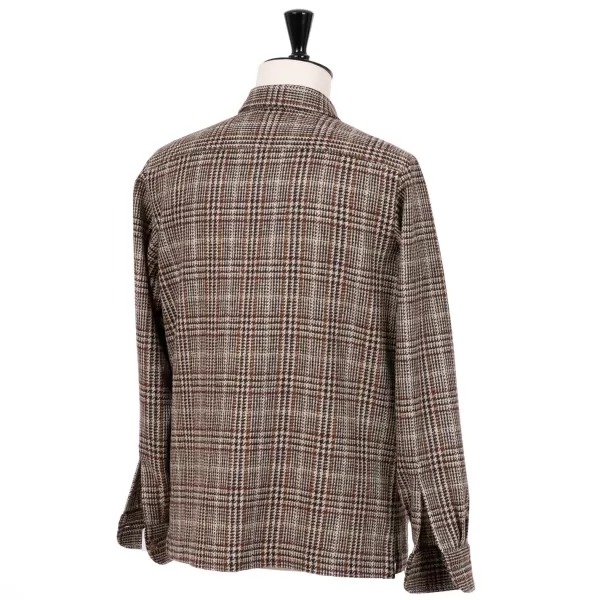 De Petrillo Karierte Sportjacke „Shirt Pocket" Aus Reiner Wolle Von Fe* Teba + Hemdjacken