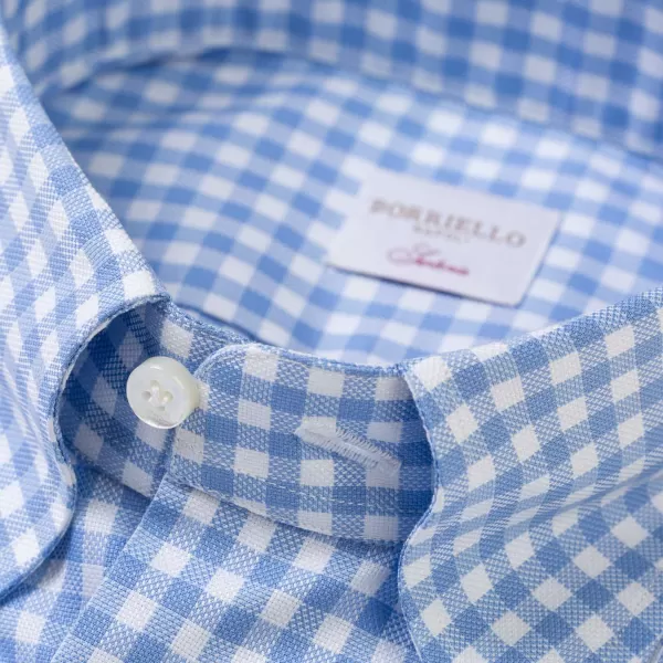 Borriello Kariertes Hemd „Royal Oxford" Mit Button Down Und Sport Cuff - Handgemacht* Hemden
