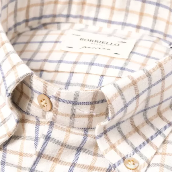 Borriello Kariertes Sportshirt „Tattersall-Check" Aus Gebursteter Vintage-Baumwolle* Freizeithemden