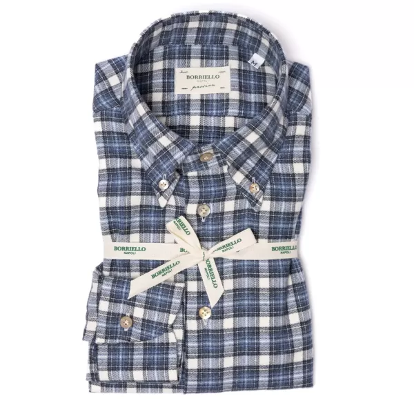 Borriello Kariertes Spot-Hemd „Madras-Check" Aus Geburstetem Vintage-Baumwoll-Flan* Freizeithemden