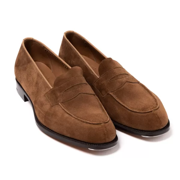 Edward Green Limitierte Auflage: Penny Loafer „Unlined Harrow" Aus Italienischem Kalbswildleder -* S