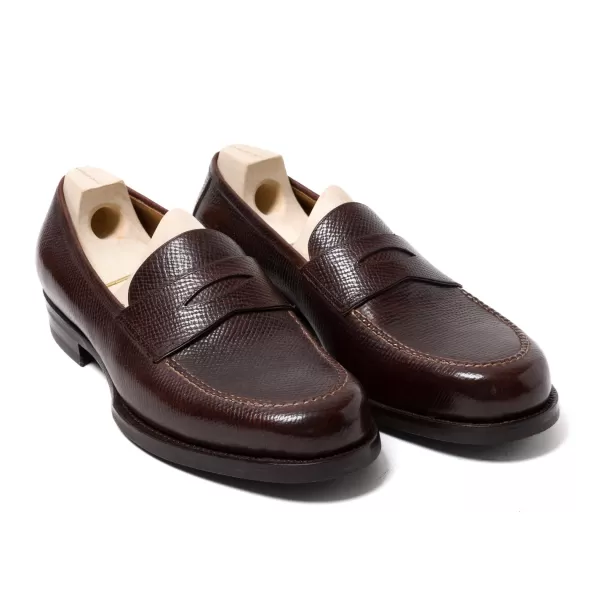 Saint Crispin's Loafer „American Casual Penny" Aus Dunkelbraunem Genarbtem Kalbsleder - P* Mto