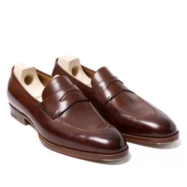 Saint Crispin's Loafer „Dress Penny" Aus Braunem Kalbsleder Komplett Von H* Mto