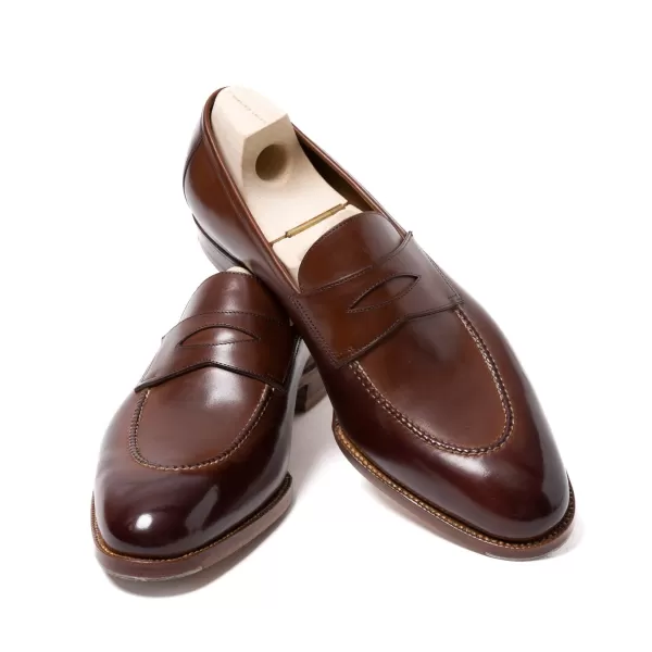 Saint Crispin's Loafer „Dress Penny" Aus Braunem Kalbsleder Komplett Von H* Mto