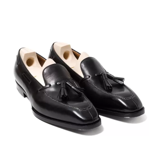 Saint Crispin's Loafer „Modern B-Tassel" Aus Schwarzem Kalbsleder Komplett* Mto