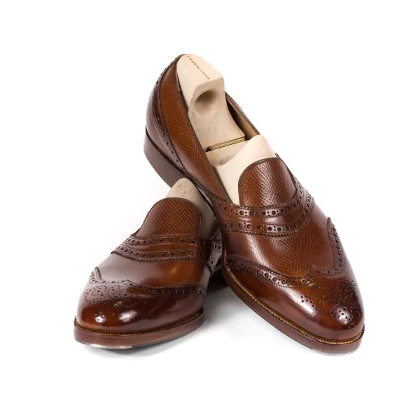 Saint Crispin's Loafer „Scotsman" Aus Mittelbraunem Kalbsleder „Russian Calf" Purel* Mto