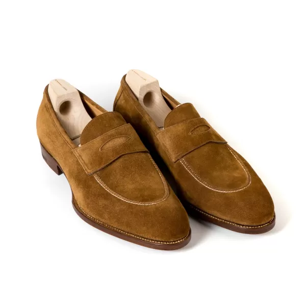 Saint Crispin's Pennyloafer „Kleid" Aus Hellbraunem Wildleder* Mto