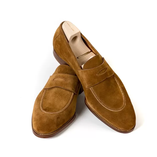 Saint Crispin's Pennyloafer „Kleid" Aus Hellbraunem Wildleder* Mto