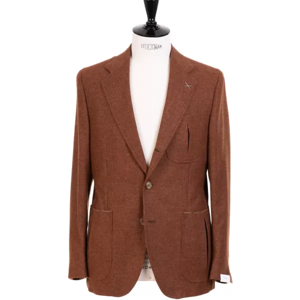 De Petrillo Rostbraune Jacke „Il Cacciatore" Aus Wolle Und Kaschmir Handgefertigt* Anzugjacke
