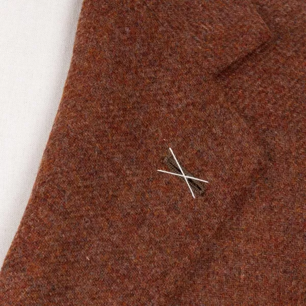 De Petrillo Rostbraune Jacke „Il Cacciatore" Aus Wolle Und Kaschmir Handgefertigt* Anzugjacke