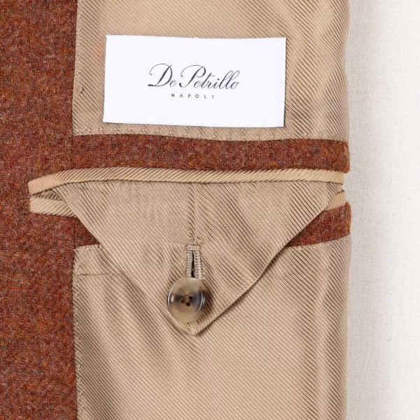De Petrillo Rostbraune Jacke „Il Cacciatore" Aus Wolle Und Kaschmir Handgefertigt* Anzugjacke
