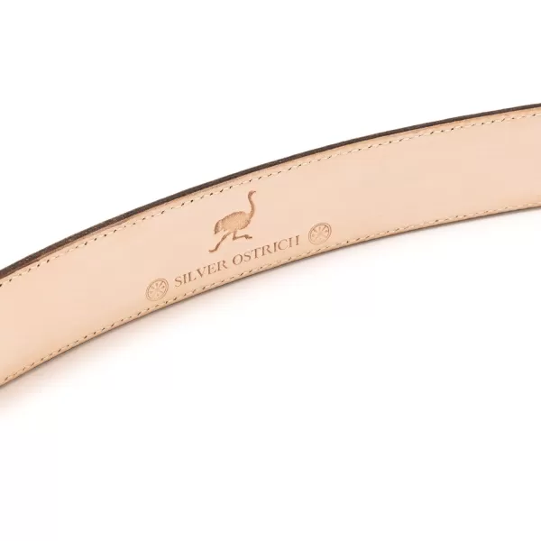 Silberner Strauß Silver Ostrich X Mj: WesternGürtel „Colorado" Aus Hellbraunen Kalbsleder* Gürtel
