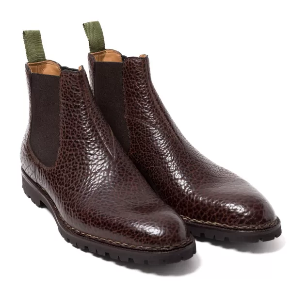 Saint Crispin's Sportlicher Chelsea-Stiefel Aus Dunkelbraunem Bisonleder - Enti* Mto