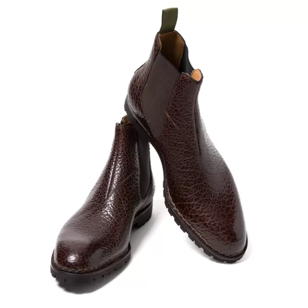 Saint Crispin's Sportlicher Chelsea-Stiefel Aus Dunkelbraunem Bisonleder - Enti* Mto