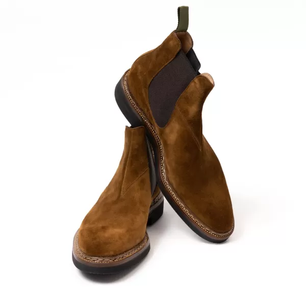 Saint Crispin's Stiefel „Winter Chelsea" Aus Dunkelbraunem Wildleder Reine Handarbeit* Mto