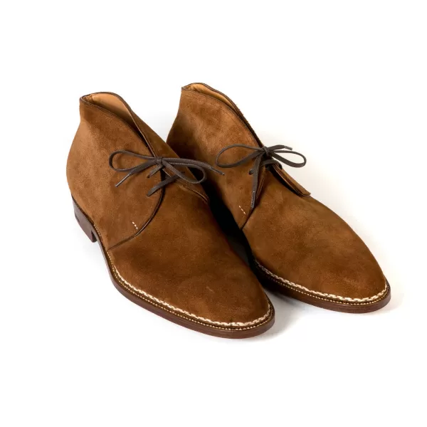 Saint Crispin's Stiefeletten „Chukka Norvegese" Aus Cognacbraunem Kudu-Antilopen-Vollnarbenleder* Mto