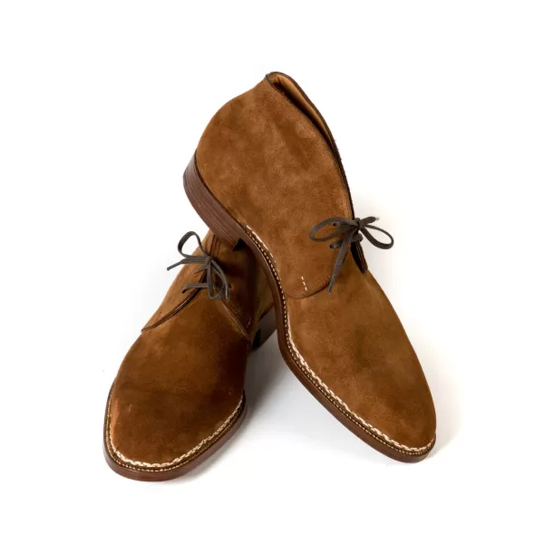 Saint Crispin's Stiefeletten „Chukka Norvegese" Aus Cognacbraunem Kudu-Antilopen-Vollnarbenleder* Mto