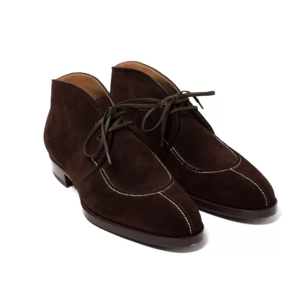 Saint Crispin's Stiefeletten „French Norvegian" Aus Dunkelbraunem Wildleder -* Mto