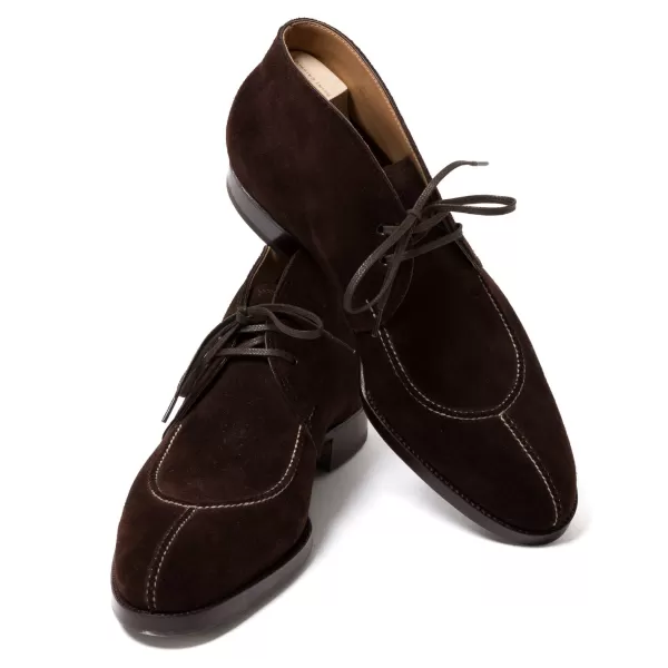 Saint Crispin's Stiefeletten „French Norvegian" Aus Dunkelbraunem Wildleder -* Mto