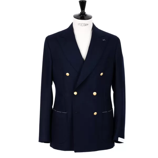De Petrillo Zweireihige Jacke „Blazer Dorato" Aus Wolle Und Kaschmir Handgefertigt* Anzugjacke